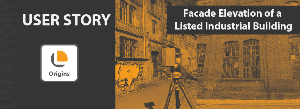 Text: User Story. Facade Elevation of Listed Industrial Building