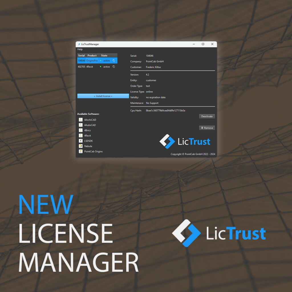 New License Manager LicTrust