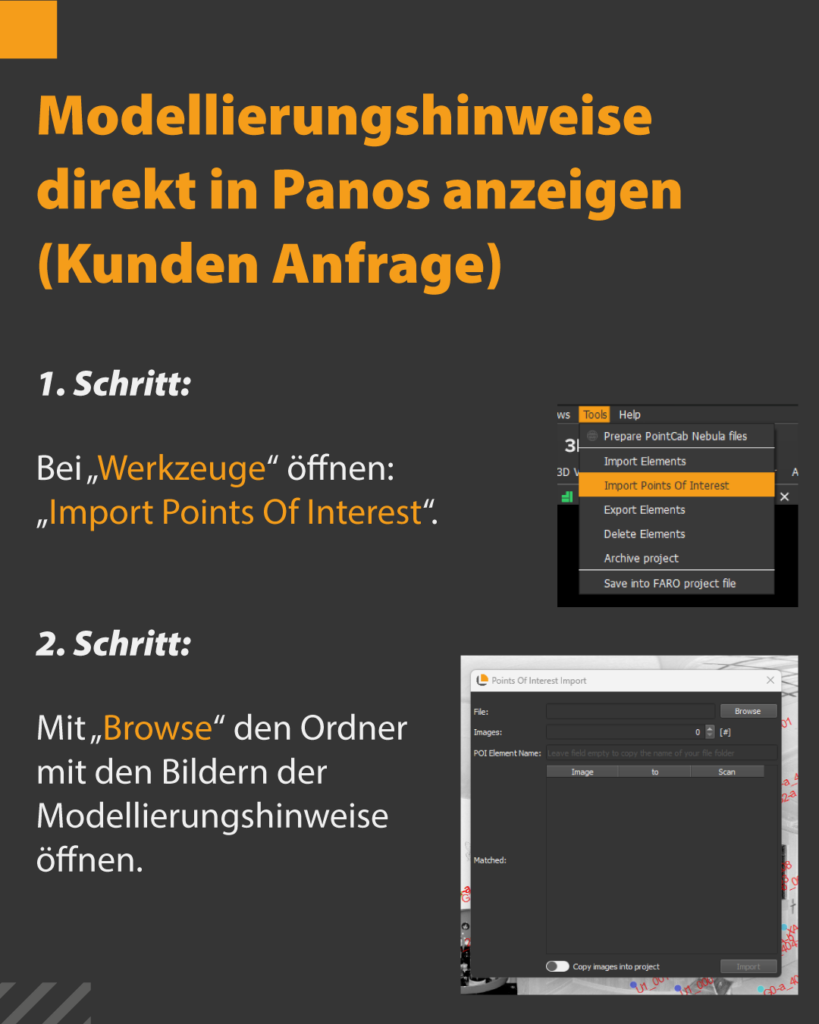 Modellierungshinweise direkt in Panos anzeigen