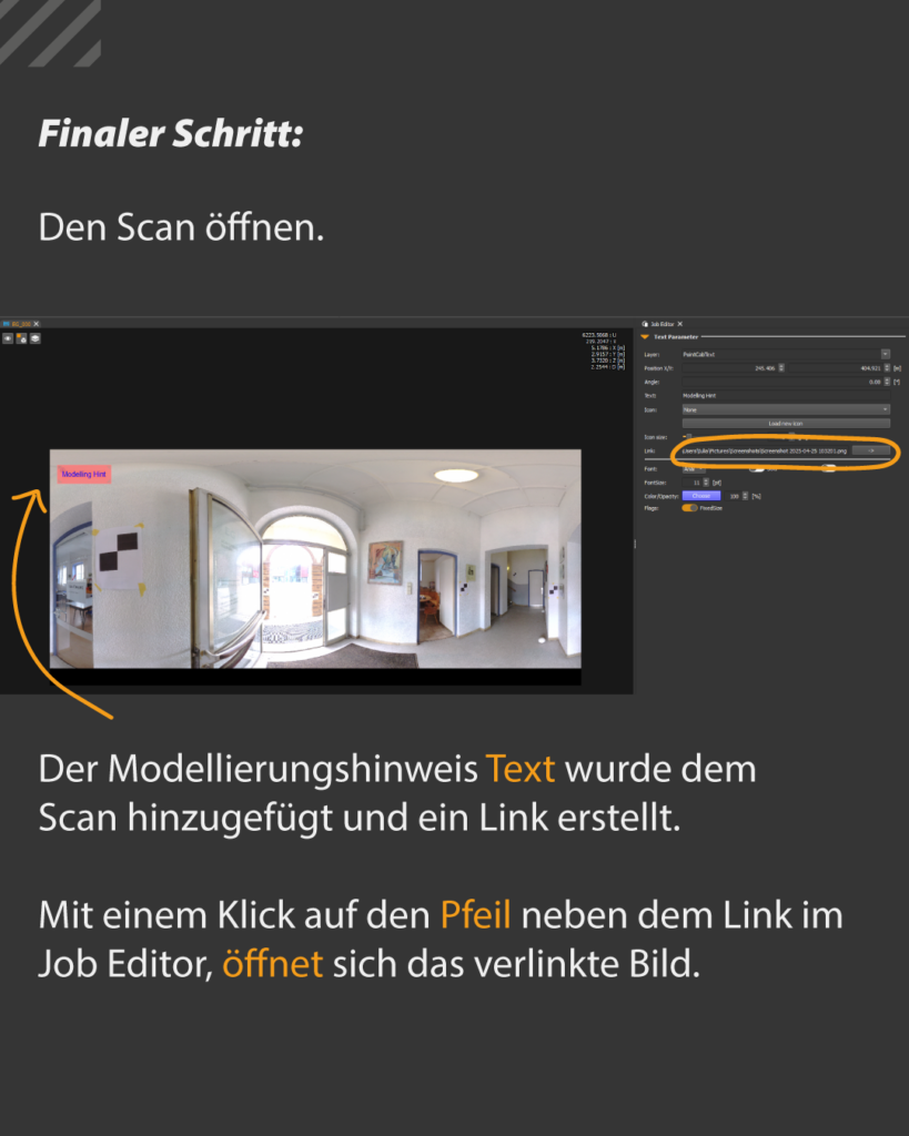 Modellierungshinweise direkt in Panos anzeigen