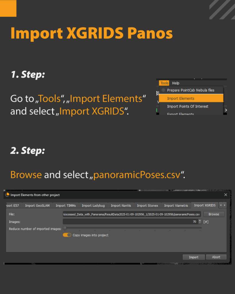 Import XGRIDS Panos in Origins