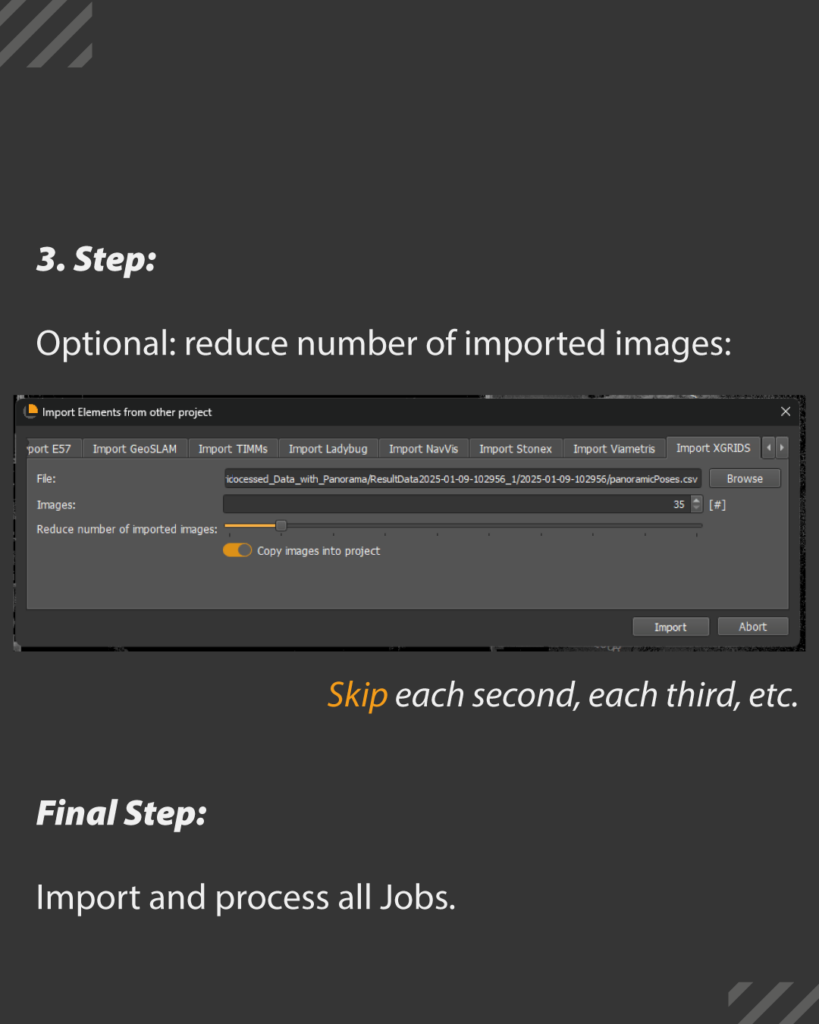 Import XGRIDS Panos in Origins