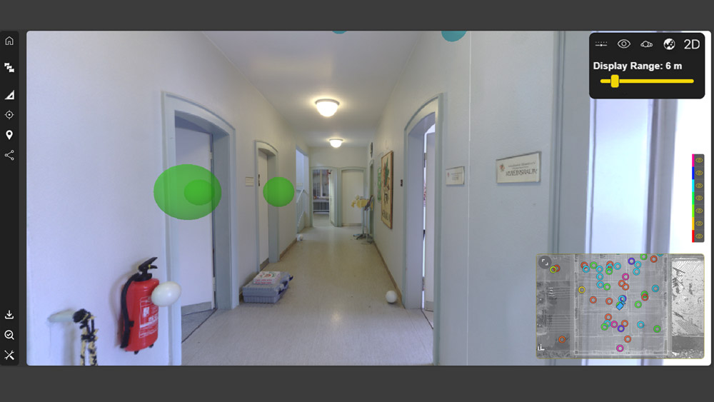 Screenshot of pointcab nebula free point cloud viewer. option "display range" is shown.